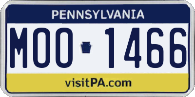 PA license plate MOO1466