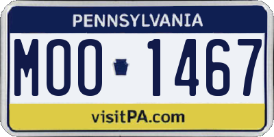 PA license plate MOO1467