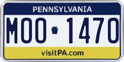 PA license plate MOO1470