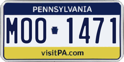 PA license plate MOO1471