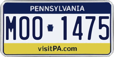 PA license plate MOO1475