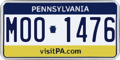 PA license plate MOO1476