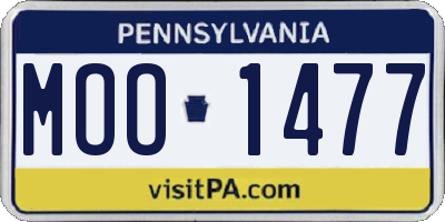 PA license plate MOO1477