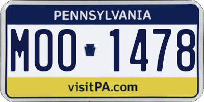 PA license plate MOO1478