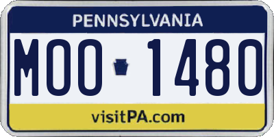 PA license plate MOO1480