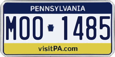 PA license plate MOO1485