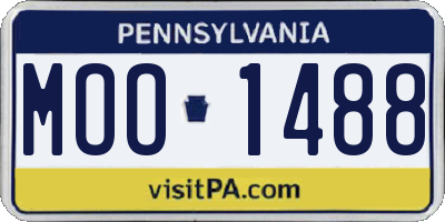 PA license plate MOO1488