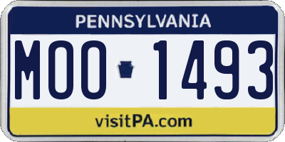 PA license plate MOO1493