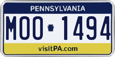 PA license plate MOO1494