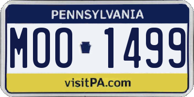 PA license plate MOO1499