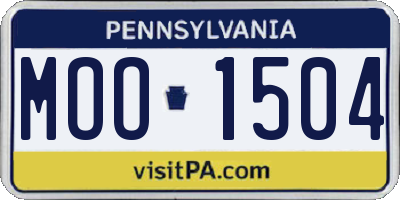 PA license plate MOO1504