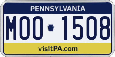 PA license plate MOO1508