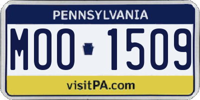 PA license plate MOO1509