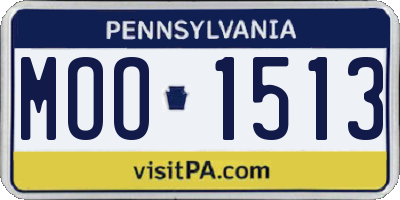 PA license plate MOO1513