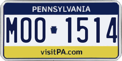 PA license plate MOO1514