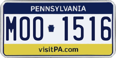 PA license plate MOO1516