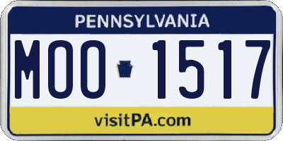 PA license plate MOO1517