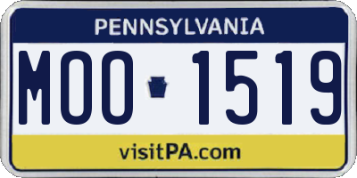 PA license plate MOO1519