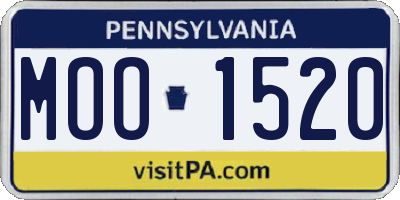PA license plate MOO1520