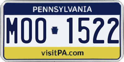 PA license plate MOO1522