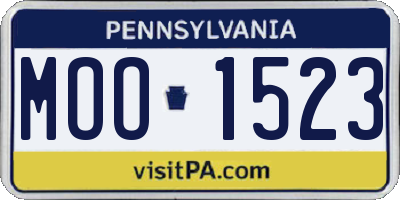 PA license plate MOO1523
