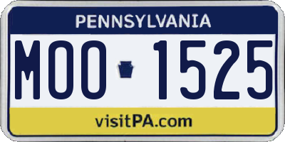 PA license plate MOO1525