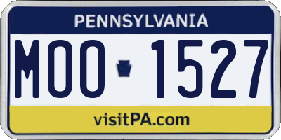 PA license plate MOO1527