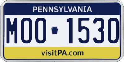 PA license plate MOO1530