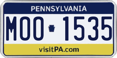 PA license plate MOO1535