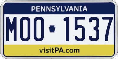 PA license plate MOO1537