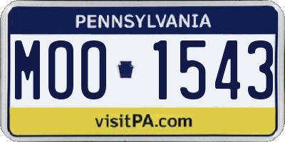 PA license plate MOO1543