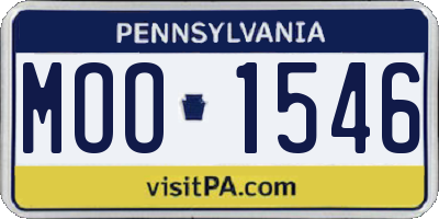 PA license plate MOO1546