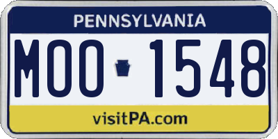 PA license plate MOO1548