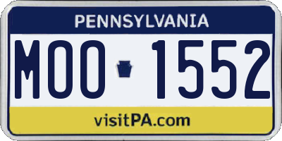 PA license plate MOO1552