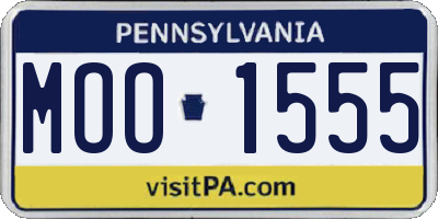 PA license plate MOO1555
