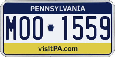 PA license plate MOO1559