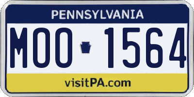 PA license plate MOO1564