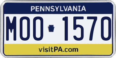 PA license plate MOO1570