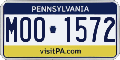 PA license plate MOO1572