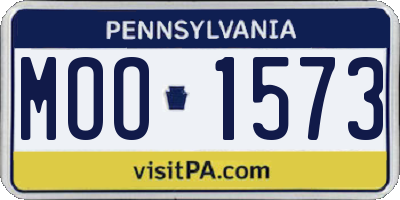 PA license plate MOO1573