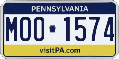 PA license plate MOO1574