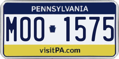 PA license plate MOO1575