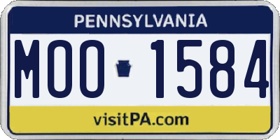 PA license plate MOO1584