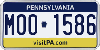 PA license plate MOO1586