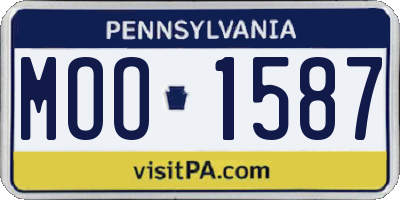 PA license plate MOO1587