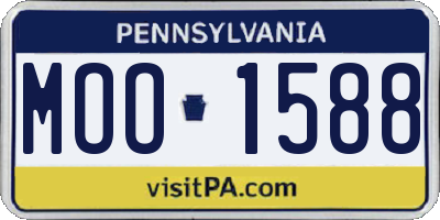 PA license plate MOO1588
