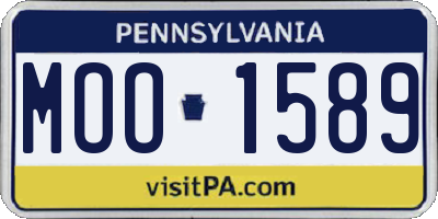 PA license plate MOO1589