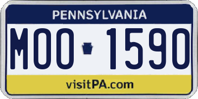 PA license plate MOO1590