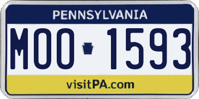 PA license plate MOO1593