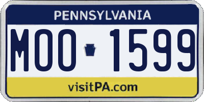 PA license plate MOO1599